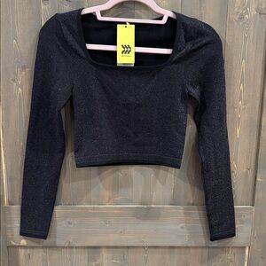 All in Motion Sparkling Black Crop Top